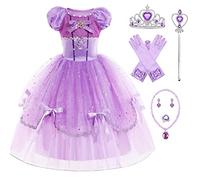 New front Ragazza Principessa Sofia Vestito Costume Ragazze Vestito Bambine Principessa Costume Abito Vestito da Festa di Halloween Fancy Carnevale Cosplay Rapunzel,Voila,130