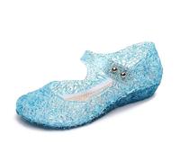New front Ragazze Principessa Scarpe Frozen Elsa Scarpe da Performance Pacchetto Tacco Ragazze Tacco Alto Bambini Sandali di Cristallo Regali di Natale per Bambina,Blu,28