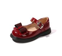 New front Scarpe Eleganti per Ragazze Mary Jane Basse per Bambina e Ragazza Testa Rotonda Design Vernice Strass e Fiocco Partito Abiti Scuola Vestire Giornaliero Rosso 27