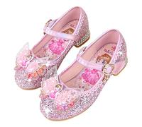 New front Scarpe Frozen Elsa Bambina Scarpe da Principessa Elsa con Paillettes Scarpe Bambina Eleganti con Tacco Ballerine da Bambine e Ragazze per Partito e Carnevale Rosa 28