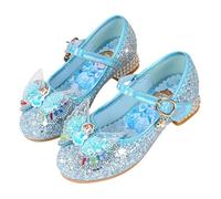 New front Scarpe Frozen Elsa Bambina Scarpe da Principessa Elsa con Paillettes Scarpe Bambina Eleganti con Tacco Ballerine da Bambine e Ragazze per Partito e Carnevale Blu 29