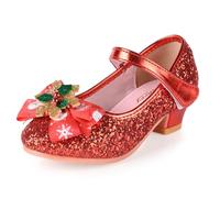 New front Scarpe Natalizie da Bambina, da Principessa, con Brillantini Rosso