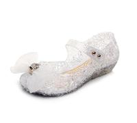 New front Tacchi di Cristallo Frozen Girls Scarpe Bambina Eleganti da Cerimonia Scarpe Bambine Primavera Scarpe con Paillettes da Ragazza Sandali Cerimonia Festa Lustrino Nozze,Bianco,24