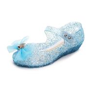 New front Tacchi di Cristallo Frozen Girls Scarpe Bambina Eleganti da Cerimonia Scarpe Bambine Primavera Scarpe con Paillettes da Ragazza Sandali Cerimonia Festa Lustrino Nozze,Blu,27
