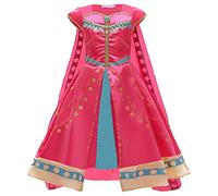 New front Vestito della Principessa Jasmine Costume da Principessa Accessori Multipli Bambine e Ragazze Costume per Feste Compleanni, Cerimonie, Halloween e Carnevale