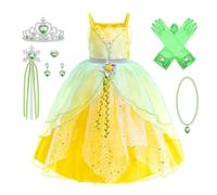 New front Vestito Trilli Tinkerbell Bambina Principessa Costume Ragazze Tinkerbell Tinker Bell Costume Fancy Dress Up Fata per Bambina Feste di compleanno Carnevale Halloween,Verde,140