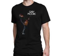 New Gary Moore with Guitar Rock & Blues Guitarist Men's Black Size S to 2XL