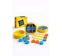 New Generation Pro Gioco Elettronico Tris 5 in 1 per Bambini - Tic Tac Toe Interattivo Ricaricabile USB - Gioco Educativo da Tavolo per Famiglia e Viaggio (giallo)