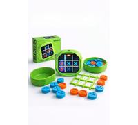 New Generation Pro Gioco Elettronico Tris 5 in 1 per Bambini - Tic Tac Toe Interattivo Ricaricabile USB - Gioco Educativo da Tavolo per Famiglia e Viaggio (verde)