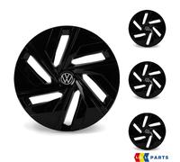New Genuine Volkswagen ID4 Copri Cerchi 18 pollici Set Kit Anello Nero