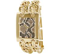 New-Guess 2 Filamenti Color Oro S/Acciaio Catena Maglie + Leopardo Dial Orologio