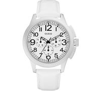 New-Guess Bianco Pelle Fascia, Bianco Cronografo Quadrante WATCH-U11658G1