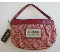 NEW Guess Marciano Red Taluça Jacquard Wristlet, Borsa Clutch Portafoglio