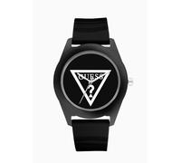 New-Guess Nero pelle Verniciata con Bianco Logo Quadrante WATCH-U75051L2