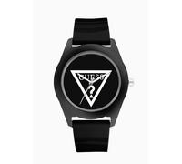 New-Guess Nero pelle Verniciata con Bianco Logo Quadrante WATCH-U75051L2