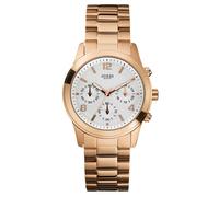 New-Guess Rosa Color Oro, Quadrante Argento, Cronografo Bracciale Watch U13578L5
