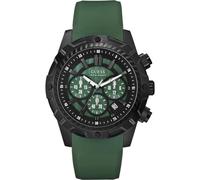 New-Guess Verde Gomma Fascia+Quadrante Nero+Cronografo + Data WATCH-U0038G2