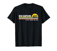 New Hampshire 603 Live Free or Die Souvenirs Area Code Maglietta