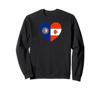 New Hampshire And Canada Flags: Heart Shaped Unity Felpa