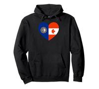 New Hampshire And Canada Flags: Heart Shaped Unity Felpa con Cappuccio