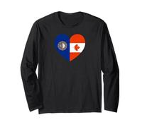 New Hampshire And Canada Flags: Heart Shaped Unity Maglia a Manica