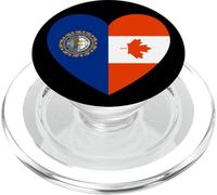 New Hampshire and Canada Flags: Heart Shaped Unity PopSockets PopGrip per MagSafe