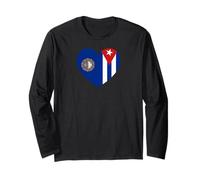 New Hampshire And Cuba Flags: Heart Shaped Unity Maglia a Manica