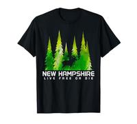 New Hampshire Live Free Or Die Moose Nature Amante Maglietta