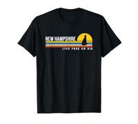New Hampshire Live Free or Die Vintage Retro Souvenirs Maglietta