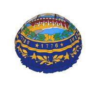 New Hampshire State Flag Cuffia da doccia riutilizzabile per donne, doppio strato impermeabile, cappello da bagno essenziale per il trattamento dei capelli
