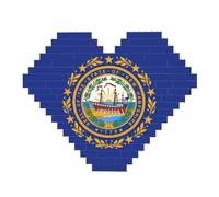 New Hampshire State Flag Print Art Brick Puzzle a forma di cuore fai da te Building Blocks Set 3D Puzzle Home Decor 82 pezzi
