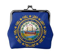 New Hampshire State Flag Print elegante unico portamonete carino mini portafoglio con chiusura a bacio impermeabile per monete