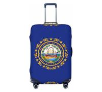New Hampshire State Flag Print Travel Luggage Cover Protector Valigie Copertura Lavabile Bagagli Anti-Graffio, Nero , L