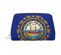 New Hampshire State Flag Printed Handheld Makeup Case, spazioso organizer per articoli da toeletta progettato per pennelli e articoli da toeletta, Argento, One Size