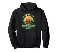 New Haven Dino Discovery Camicia Retro Fossil Park Connecticut Felpa con Cappuccio