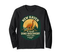 New Haven Dino Discovery Camicia Retro Fossil Park Connecticut Maglia a Manica