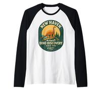 New Haven Dino Discovery Camicia Retro Fossil Park Connecticut Maglia con Maniche Raglan