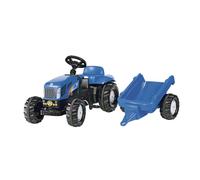 Rolly Toys Trattore a Pedali Kid New Holland T 7550 con Rimorchio, 013074