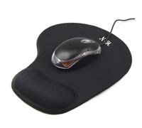 New Horrizon - Tappetino per mouse, in schiuma, con supporto per polso, antiscivolo, imbottito, colore: nero
