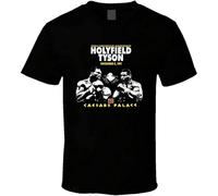 New Hot Mike Tyson 1991 Holyfield Tyson Men's Black T Shirt Funny Graphics Size L