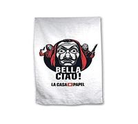 Telo mare in microfibra Educa Borras Money Heist Bella Ciao! Blanc 70x140 cm