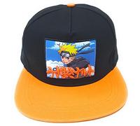 NEW IMPORT Naruto Shippuden Cappellino 3D Ricamo | Cappello Naruto Shippuden Tipo Visiera Piatto | Cappello Naruto 56-58 cm Regolabile, nero e arancione