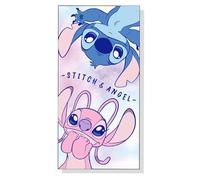 New Import Telo mare Stitch & Angel, motivo: Disney, blu e rosa, tema Lilo & Stitch