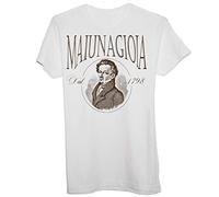 New Indastria T-Shirt Giacomo Leopardi - Mai Una Gioia dal 1798 - Letteratura - Uomo-S-Bianca