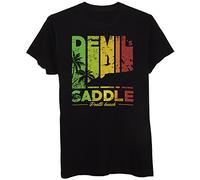 New Indastria T-Shirt La Sella del Diavolo - Poetto Beach -Sardegna - Uomo-M-Nera