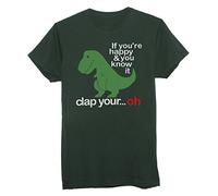 New Indastria T-Shirt Sad T-Rex Nerd by Uomo-L-Verde Bottiglia