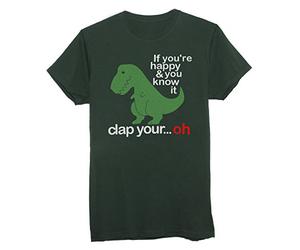 New Indastria T-Shirt Sad T-Rex Nerd by Uomo-M-Verde Bottiglia