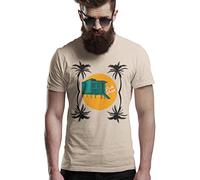 New Indastria T-Shirt - Spiaggia Poetto Beach Casotti Cagliari - Estate in Sardegna - Original Design - Uomo Sand - XL