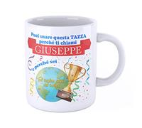 New Indastria Tazza Mug simpatica il Miglior papà del mondo personalizzata col nome Giuseppe puoi usare questa tazza perchè ti chiami Giuseppe - Festa del Papà