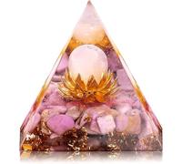 New Inspirational Crystal Orgone Pyramid Orgone Pyramid Flower of Life with Lepidolite Energy Pyramide for Protection Meditation Orgonite Pyramid Best Gift